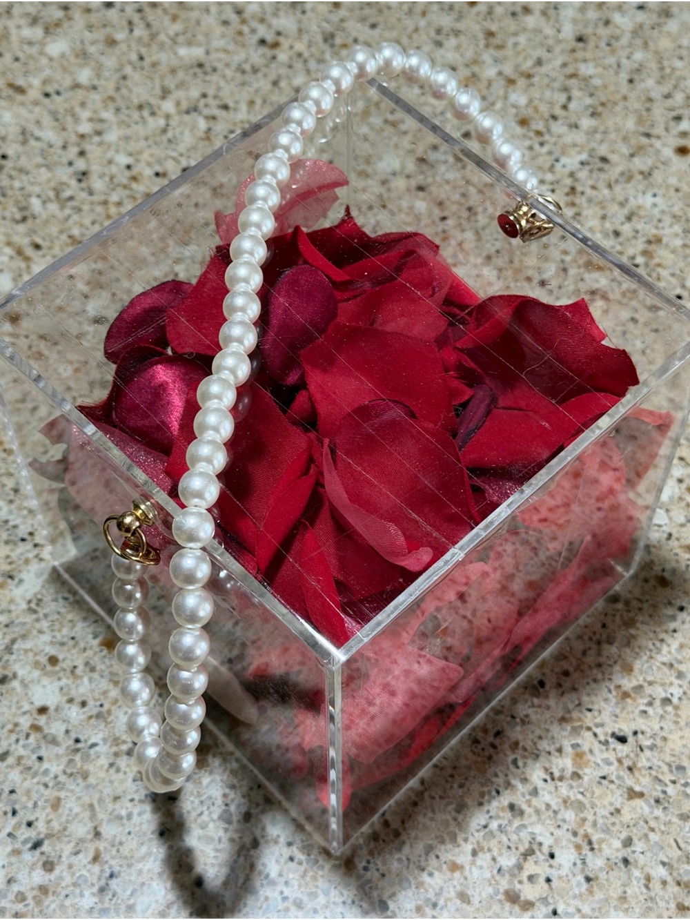 Pearl-Handle Mini Bag in White Faux Pearl